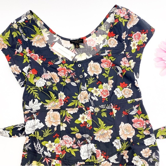 Anthropologie X Current Air Clea Wide Leg Belted Button Front Jumpsuit Floral - Picture 4 of 11